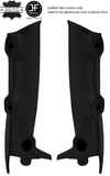 BLACK & BLACK 2 TONE REAL LEATHER 2X A PILLAR COVERS FITS HUMMER H2 2003-2007