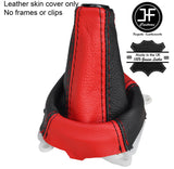 BLACK & RED REAL LEATHER 5 SPEED GEAR GAITER FOR MITSUBISHI LANCER EVO 7 8 9