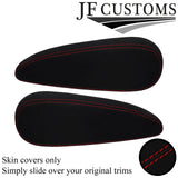 RED STITCH ITALIAN SUEDE 2X SEAT ARMREST COVERS FOR CITROEN C4 PICASSO 06-13