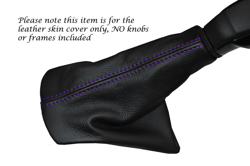 PURPLE STITCHING LEATHER MANUAL GEAR GAITER FITS PEUGEOT 208 2012-2015