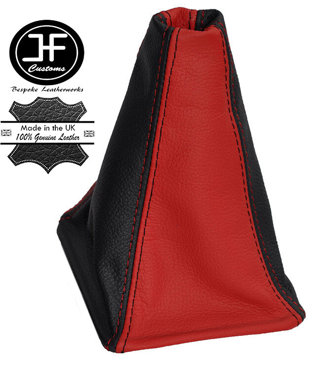 BLACK & RED LEATHER GEAR STICK GAITER FITS X-TRAIL X TRAIL 2004-2007 CUSTOM NEW