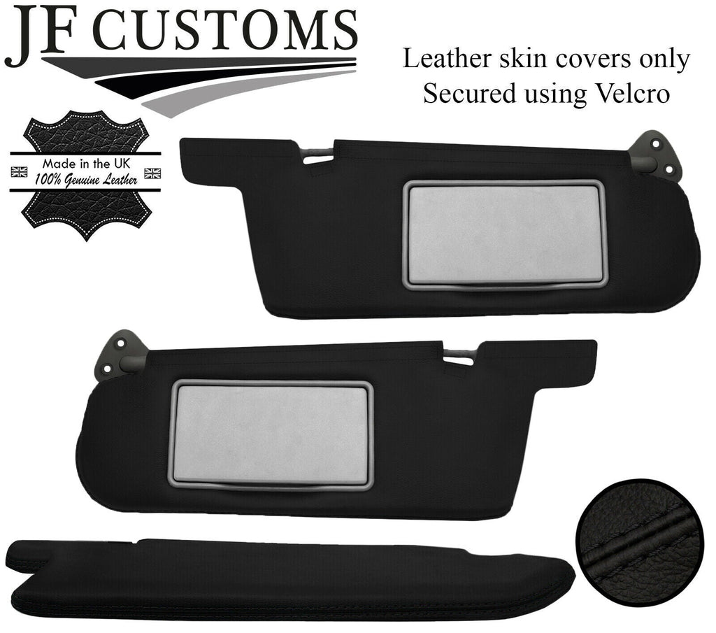 BLACK STITCH LEATHER 2X SUN VISOR COVERS FOR NISSAN SKYLINE R34 GTR GT-T 99-02