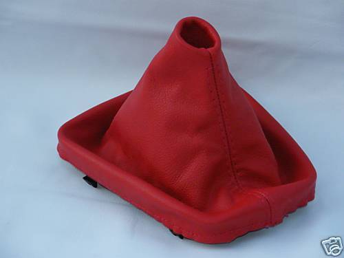FITS VW PASSAT B5 FL 2001-05 RED LEATHER GEAR GAITER GATOR RED STITCHING