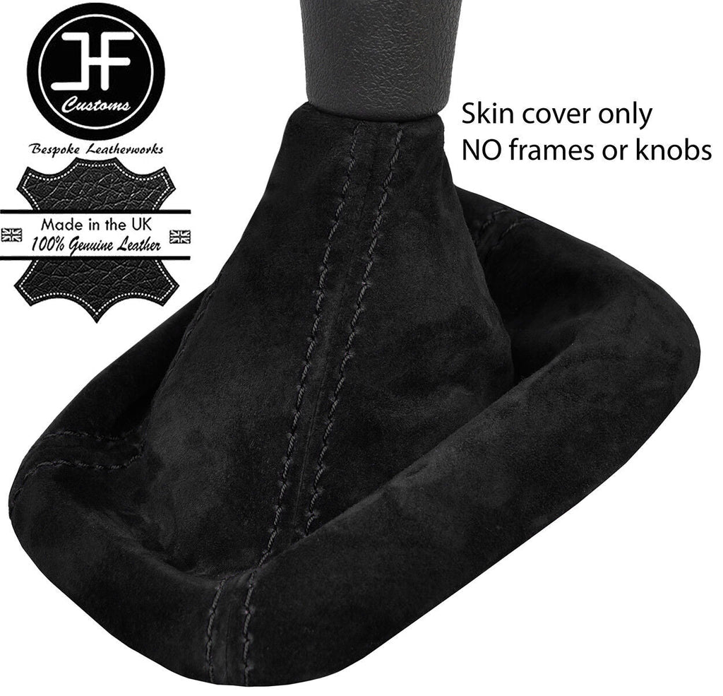 BLACK STITCH REAL SUEDE MANUAL GEAR GAITER FITS VOLVO S40 V40 1999-2004