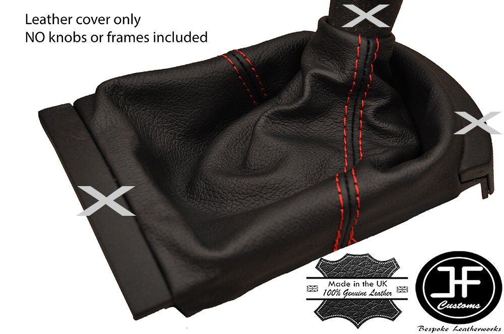 RED STITCH REAL LEATHER MANUAL GEAR GAITER FITS SEAT IBIZA CORDOBA 2002-2008