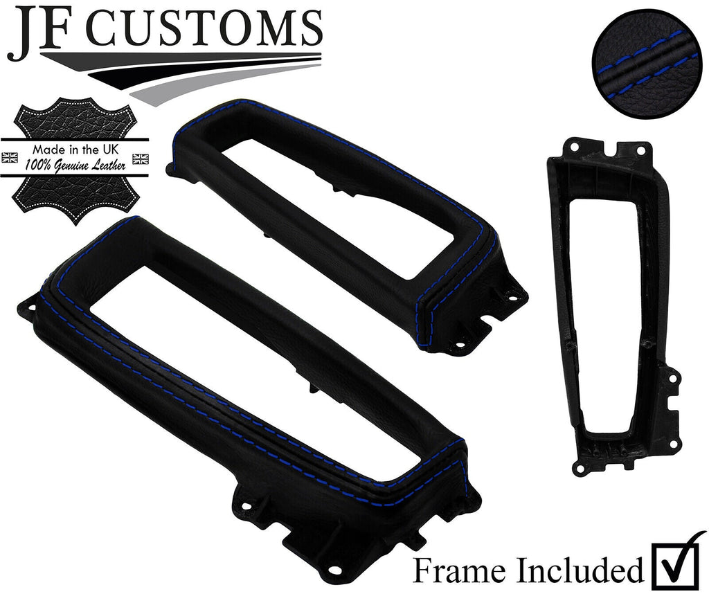 BLUE STITCH LEATHER AUTO GEAR SURROUND + FRAME FOR BMW 5 SERIES F10 F11 10-16