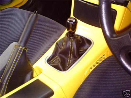 FITS HONDA CRX DEL SOL PRELUDE GEAR/HANDBRAKE GAITER YELLOW CUSTOM NEW