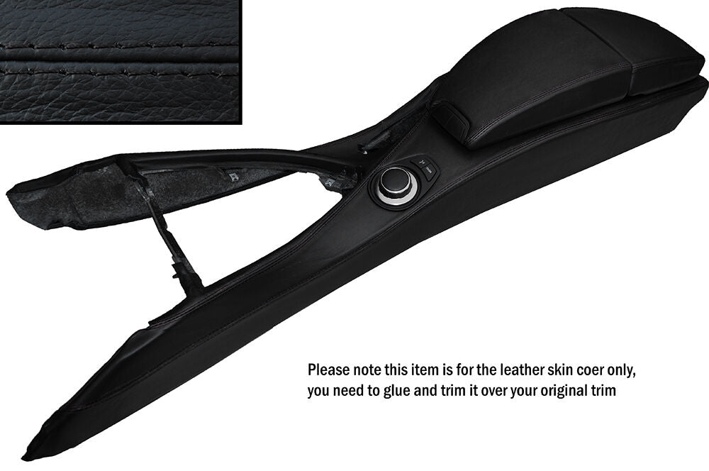 BLACK STITCH CENTRE CONSOLE&ARMREST SKIN COVERS FITS BMW 6 SERIES E63 E64 04-11