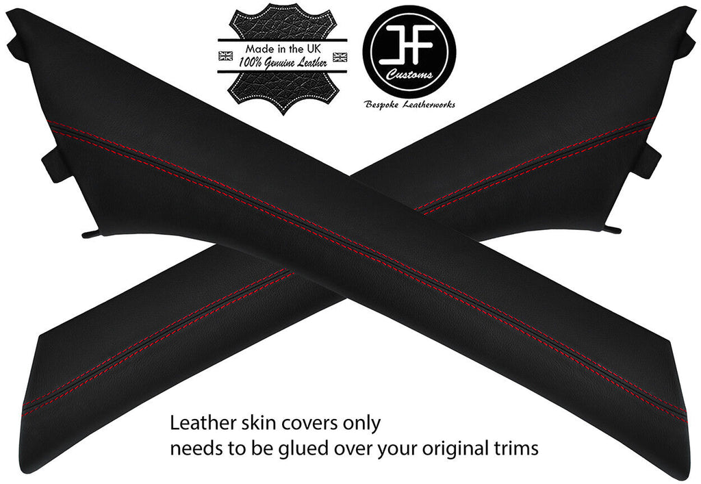 RED STITCH 2X A PILLAR LEATHER COVERS FITS MERCEDES GL CLASS X164 2006-2012