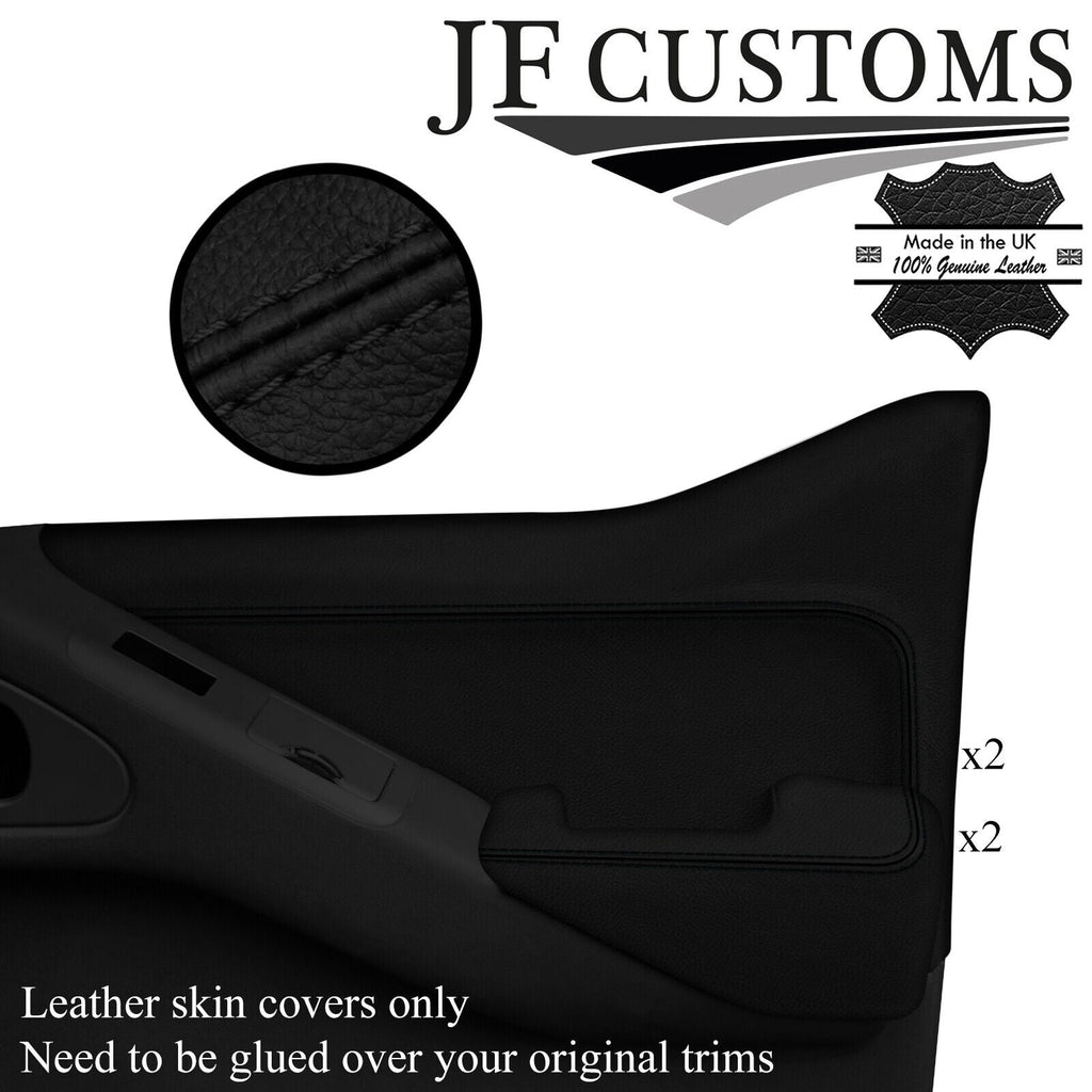 BLACK STITCH LEATHER REAR DOOR TRIM + ARMREST COVERS FOR NISSAN NAVARA D40 10-20