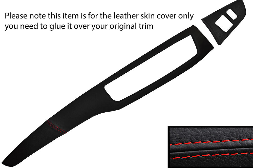 RED STITCH TWO PIECE DASH KIT LEATHER COVERS FITS MITSUBISHI LANCER EVO 7 8 9