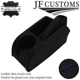 BLUE STITCH LEATHER HANDBRAKE CENTRE CONSOLE NON ARMREST COVER FOR VW GOLF MK5