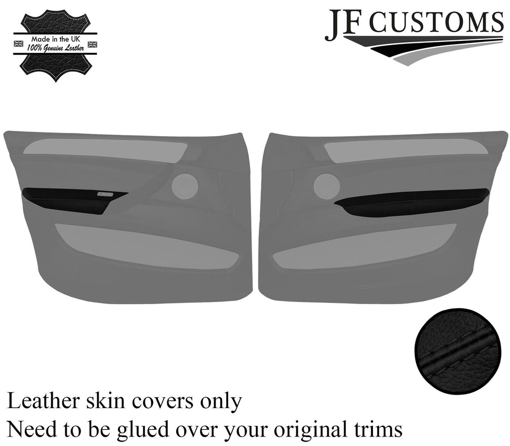 BLACK STITCH 2X FRONT DOOR ARMREST LEATHER COVERS FOR BMW X6 E71 E72 07-14