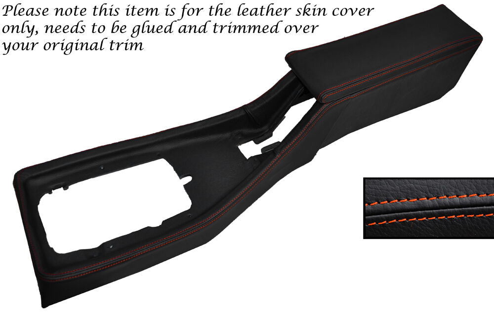 ORANGE STITCH CENTRE CONSOLE COVER & ARMREST LEATHER COVER FITS TRIUMPH TR7 TR8