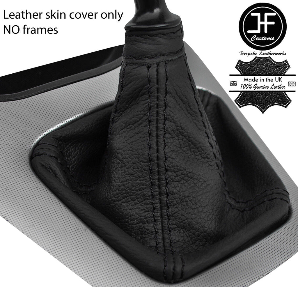 BLACK STITCHING TOP GRAIN LEATHER GEAR GAITER FITS HYUNDAI TUCSON 2004-2012