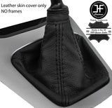 BLACK STITCHING TOP GRAIN LEATHER GEAR GAITER FITS HYUNDAI TUCSON 2004-2012