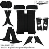 BLACK STITCH LEATHER & SUEDE COVER FOR BMW F30 11-19 SALOON TOP RECOVERY KIT