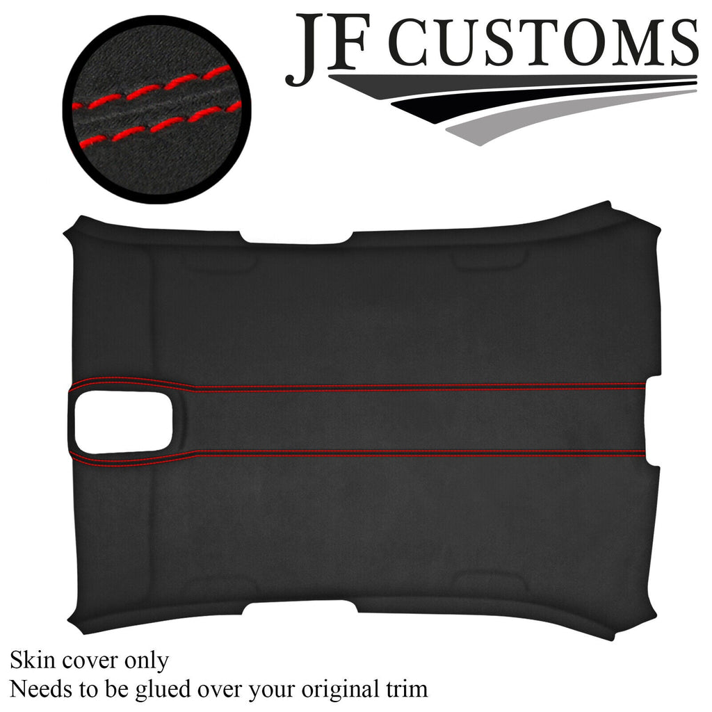 RED STITCH D GREY SUEDE HEADLINER COVER FOR JAGUAR X350 XJ8 04-07 5 DOOR