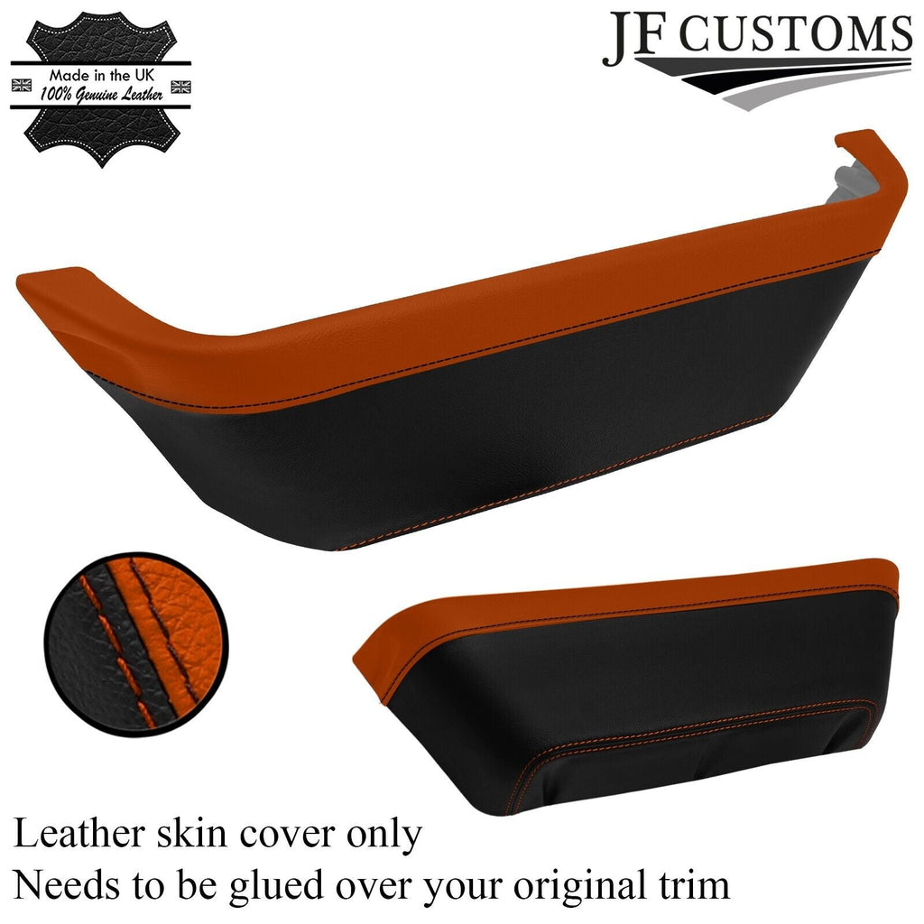 ORANGE & BLACK DOOR POCKET TRIM LEATHER COVER FITS FORD TRANSIT MK7 06-14