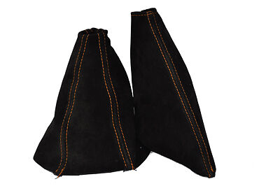 FITS NISSAN 350Z PU SUEDE GEAR HANDBRAKE GAITER ORANGE ST CUSTOM NEW MADE IN UK