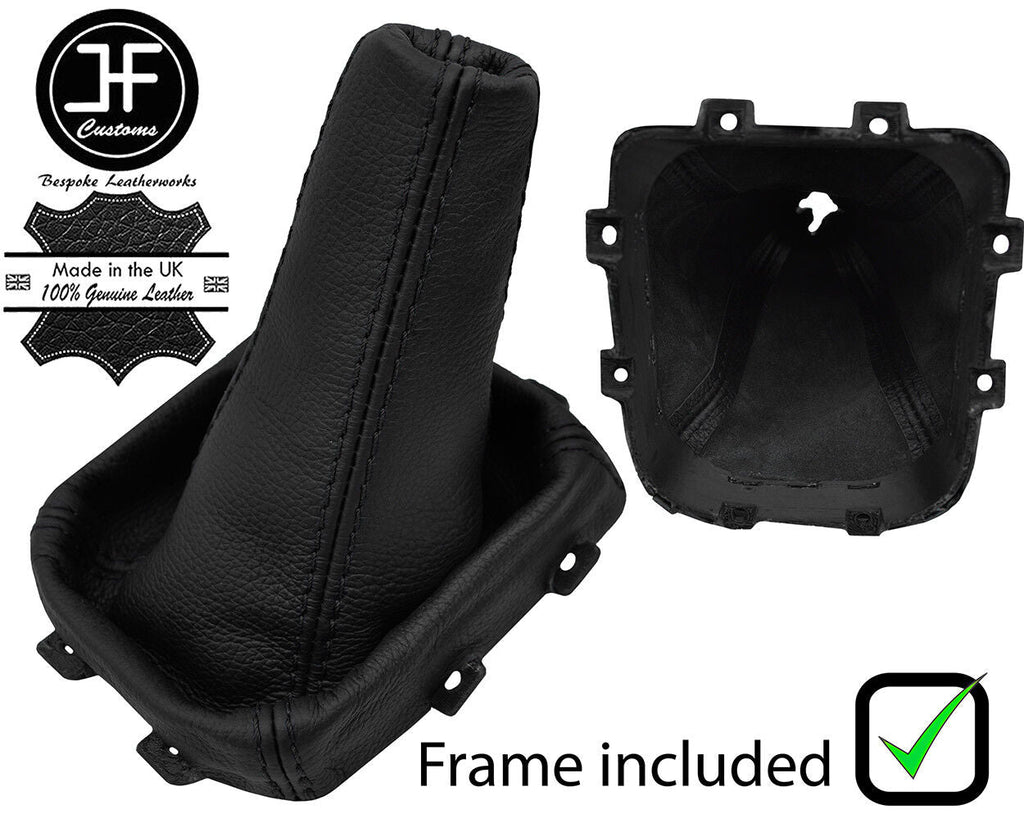 BLACK STITCH LEATHER GEAR GAITER+PLASTIC FRAME FOR MITSUBISHI FUSO CANTER 12-17