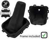 BLACK STITCH LEATHER GEAR GAITER+PLASTIC FRAME FOR MITSUBISHI FUSO CANTER 12-17