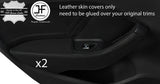 BLACK STITCH 2X REAR DOOR HANDLE ARMREST LEATHER COVER FOR AUDI A3 13-19 5 DOOR