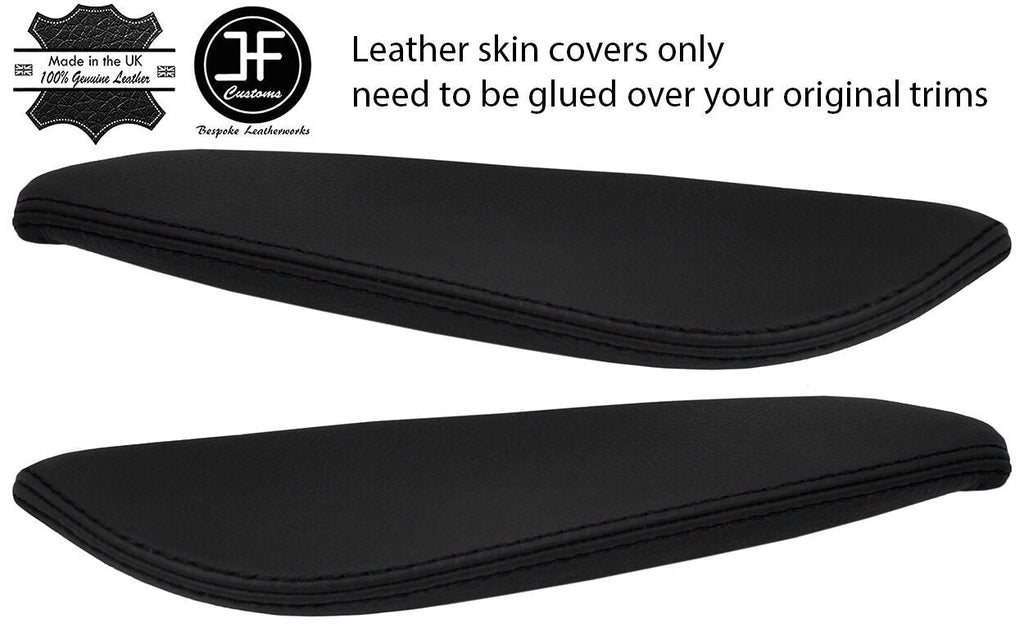 BLACK STITCH 2X KNEE PAD REAL LEATHER COVERS FITS BMW Z4 E85 E86 03-09 STYLE 2
