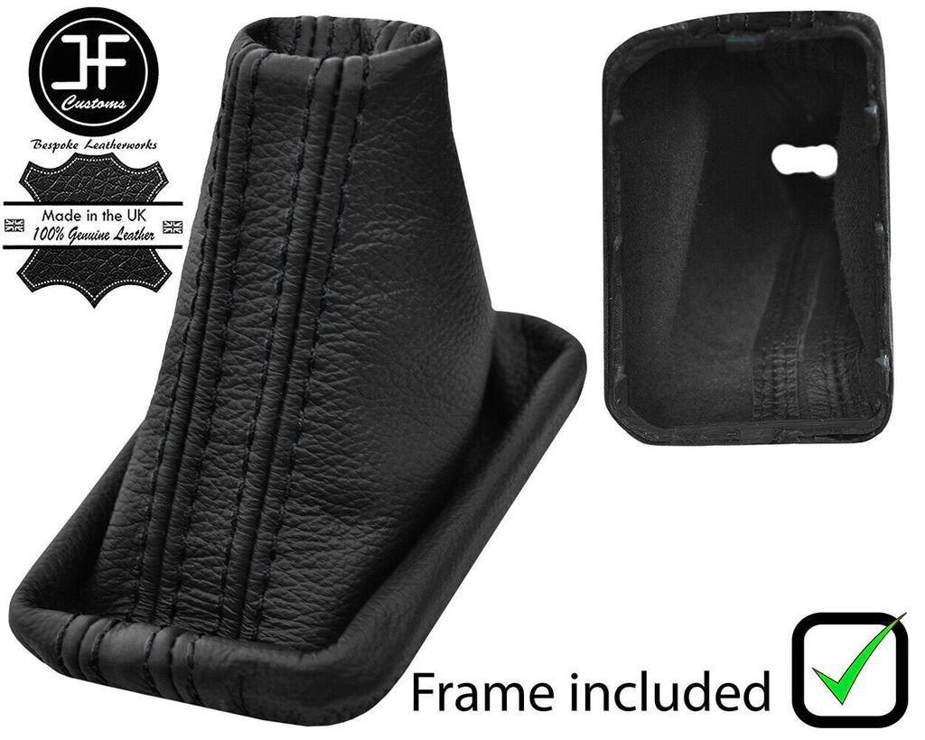 BLACK STITCH LEATHER AUTOMATIC DSG GEAR GAITER+PLASTIC FRAME FOR VW T-ROC 18-20