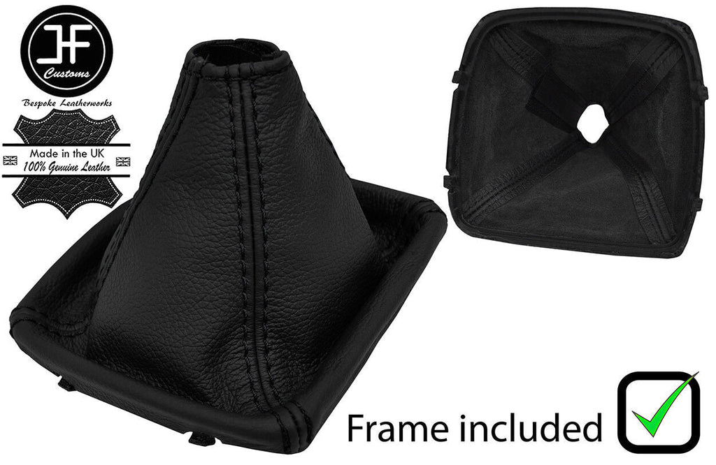 BLACK STITCH LEATHER MANUAL GEAR GAITER+PLASTIC FRAME FITS FORD KUGA 2013-2017