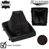 RED STITCH MANUAL LEATHER GEAR GAITER COVER+PLASTIC FRAME FOR AUDI Q2 16-22