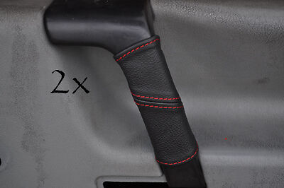 red stitch FITS VW T4 TRANSPORTER CARAVELLE CAMPER 2X DOOR HANDLE LEATHER COVERS