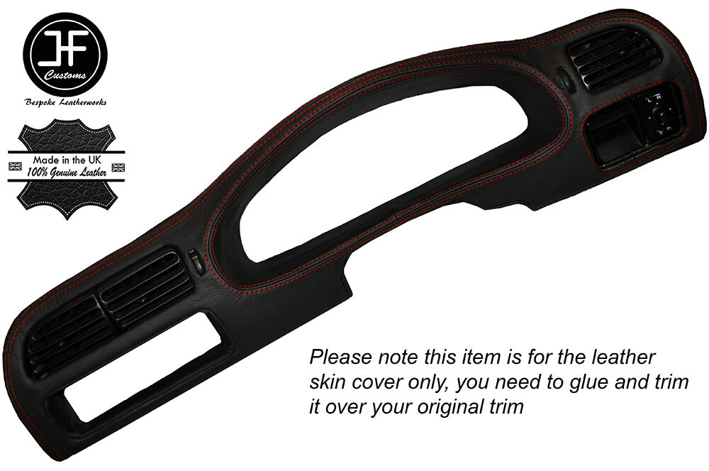 RED STITCH SPEEDO DASH TRIM LEATHER SKIN COVER FITS NISSAN PULSAR GTIR GTI-R