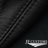 BLACK LEATHER AUTO GEAR GAITER AND TOP KNOB COVER + FRAMES FOR AUDI A7 18-22