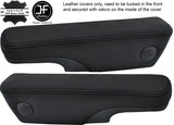 BLACK DOUBLE STITCH 2X SEAT ARMREST LEATHER COVER FITS FORD TRANSIT MK6 00-06