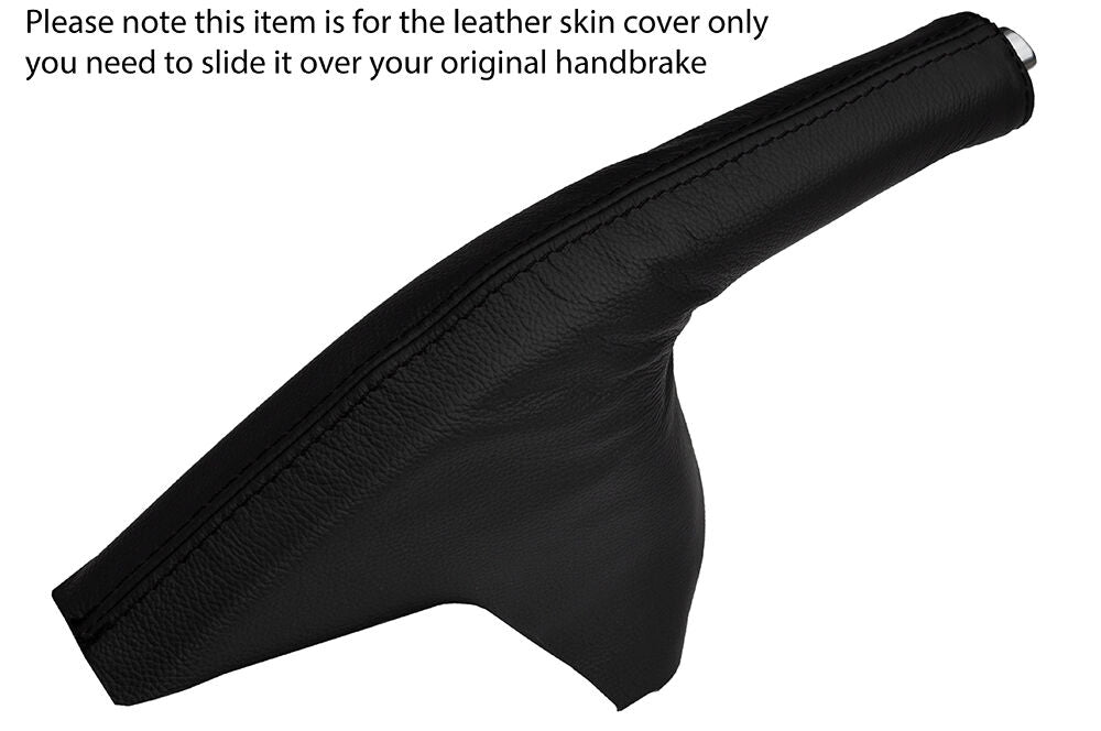 BLACK STITCHING LEATHER SKIN HANDBRAKE GAITER FITS FORD FIESTA MK9 2013-2016