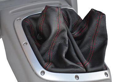 red stitch FITS MITSUBISHI L200 WARRIOR 2006+ LEATHER GEAR GAITER CUSTOM NEW