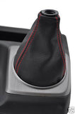 FITS HONDA CIVIC SI GEAR GAITER LEATHER RED STITCH 06-09 CUSTOM NEW MADE IN UK