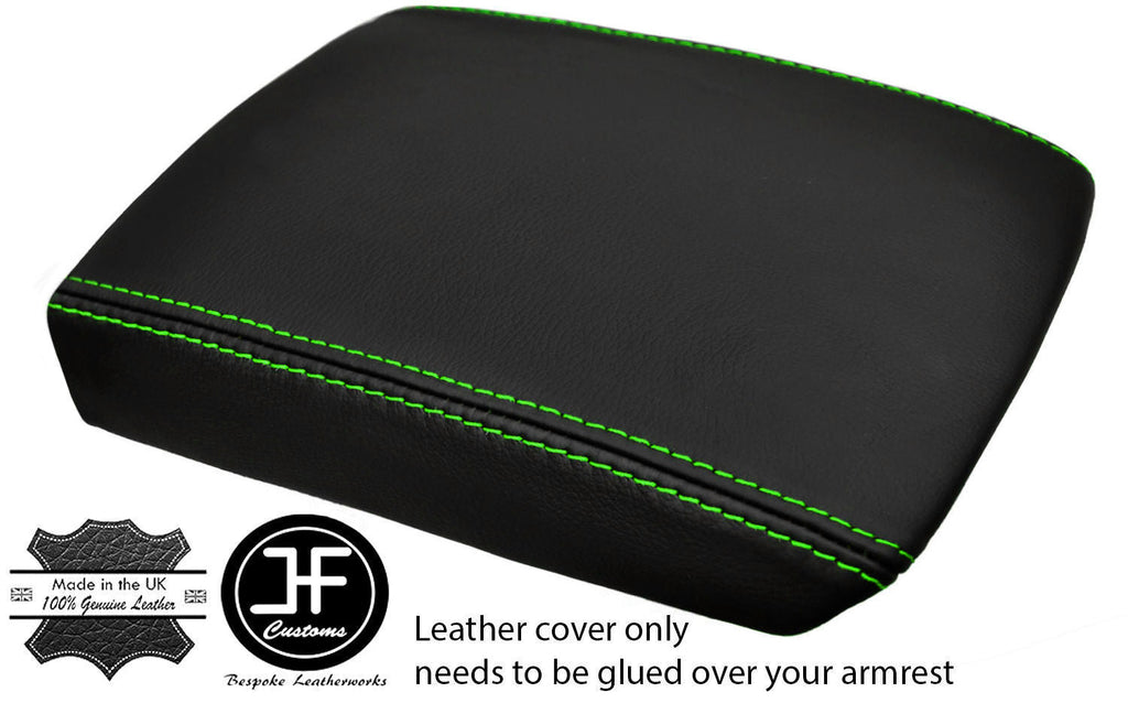 GREEN  STITCHING REAL LEATHER ARMREST LID COVER FITS MITSUBISHI LANCER EVO 4 5 6