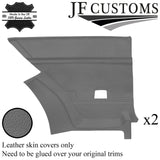 GREY ITALIAN LEATHER 2X REAR DOOR CARD COVERS FITS LANCIA BETA VOLUMEX COUPE