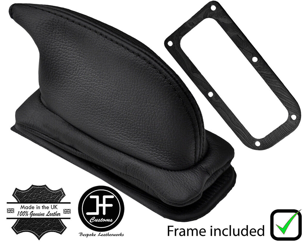 BLACK STITCH LEATHER HANDBRAKE GAITER+PLASTIC FRAME FITS FORD CORTINA MK1 MK2