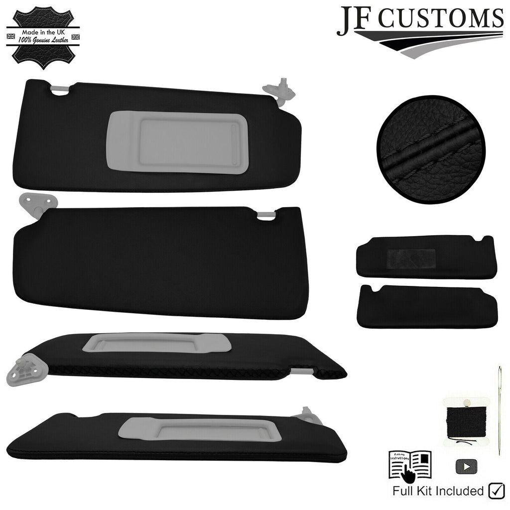 BLACK CROSS STITCH 2X SUN VISOR LEATHER COVERS FOR BMW E90 E91 E92 05-13