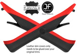 BLACK & RED 2X A POST PILLAR REAL LEATHER COVERS FITS FORD MUSTANG 15-18