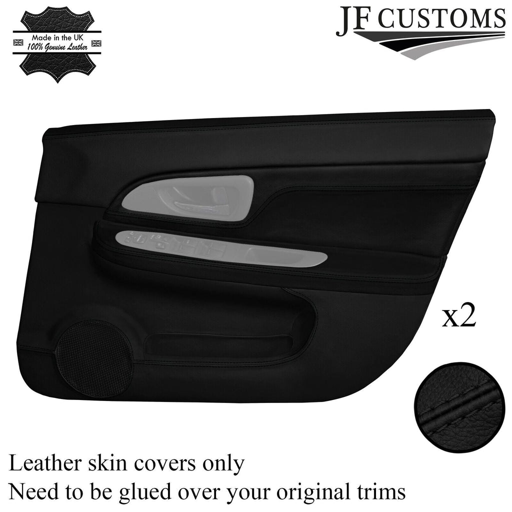 BLACK STITCH 2X FULL FRONT DOOR CARD COVERS FOR SUBARU IMPREZA WRX STI 03-07
