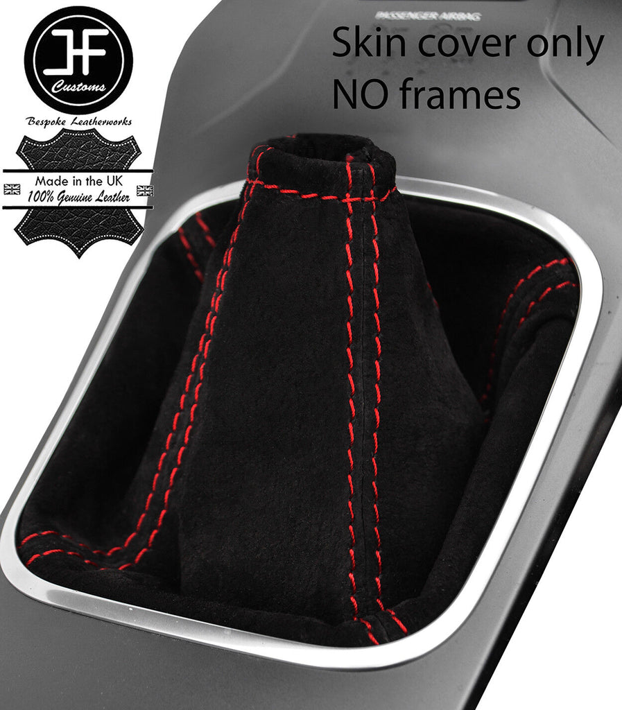 RED STITCHING REAL SUEDE MANUAL GEAR GAITER FITS TOYOTA AVENSIS 2015-2018