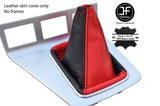 BLACK & RED TOP GRAIN LEATHER MANUAL GEAR GAITER FOR FORD MONDEO MK3 2003-06