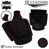 RED STITCH LEATHER GEAR + PLASTIC FRAME FITS FIAT DOBLO VAUXHALL COMBO 10-15