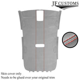 RED STITCH LIGHT GREY LUXE SUEDE HEADLINER COVER FITS VW GOLF MK6 2008-2013