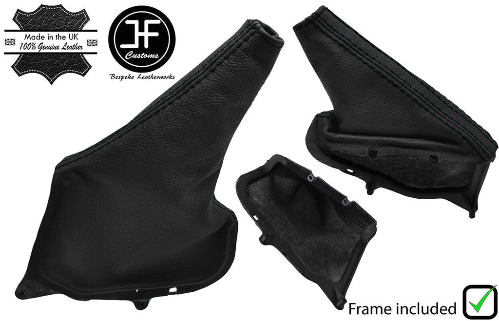 BLACK STITCH LEATHER HANDBRAKE GAITER+FRAME FOR TOYOTA JZX 100 CHASER 96-00