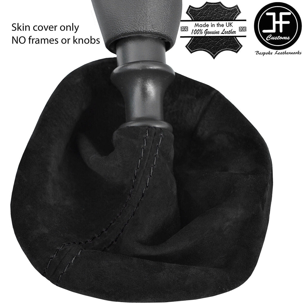 BLACK STITCHING REAL SUEDE MANUAL GEAR GAITER FITS VAUXHALL VIVARO 2015-2018